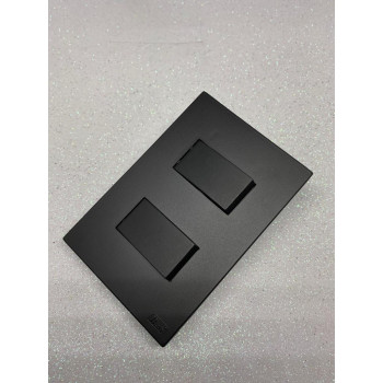 Conjunto Interruptor Duplo Paralelo 4x2 - RECTA PRETO BLACK SATIN FOSCO